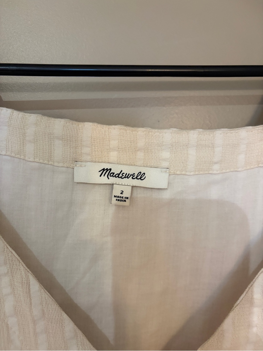 Madewell Cream Puff-Sleeve Button-Front Midi Dress Missing One Button - Picture 5 of 5